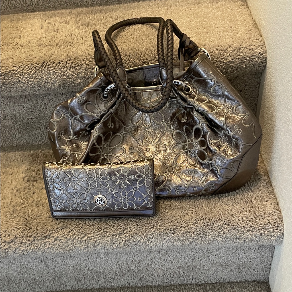 Brighton Metallic Floral Shoulder Bag And Wallet